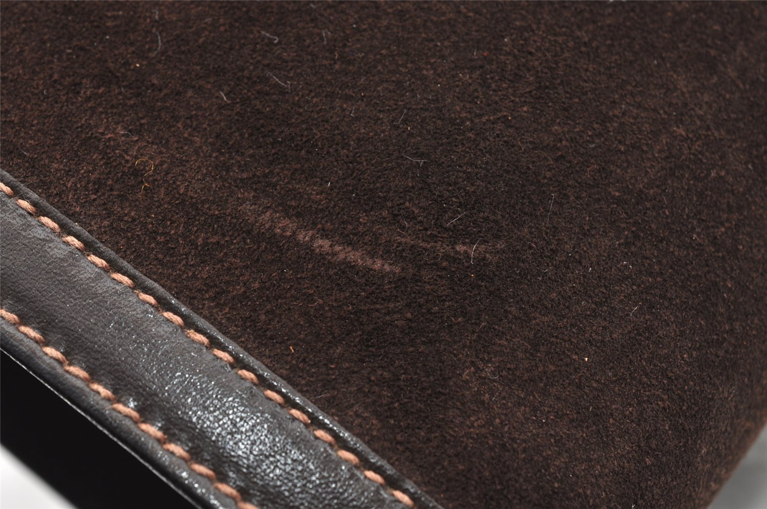 Authentic GUCCI Web Sherry Line Clutch Hand Bag Purse Suede Leather Brown 9856I