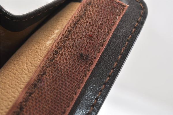 Authentic GUCCI Web Sherry Line Clutch Hand Bag Purse Suede Leather Brown 9856I