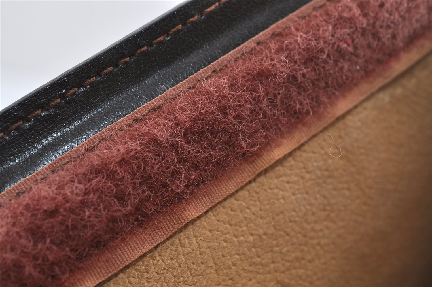 Authentic GUCCI Web Sherry Line Clutch Hand Bag Purse Suede Leather Brown 9856I