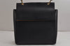 Authentic GUCCI Vintage Bamboo Shoulder Hand Bag Purse Leather Black 9857J
