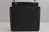 Authentic GUCCI Vintage Bamboo Shoulder Hand Bag Purse Leather Black 9857J