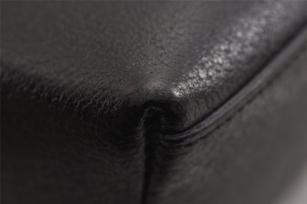 Authentic GUCCI Vintage Bamboo Shoulder Hand Bag Purse Leather Black 9857J