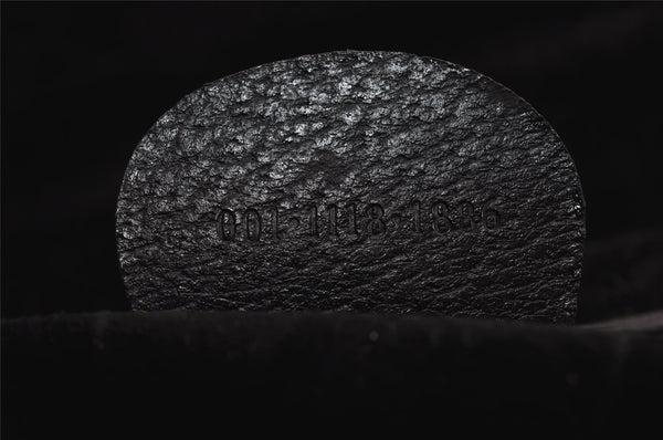 Authentic GUCCI Vintage Bamboo Shoulder Hand Bag Purse Leather Black 9857J