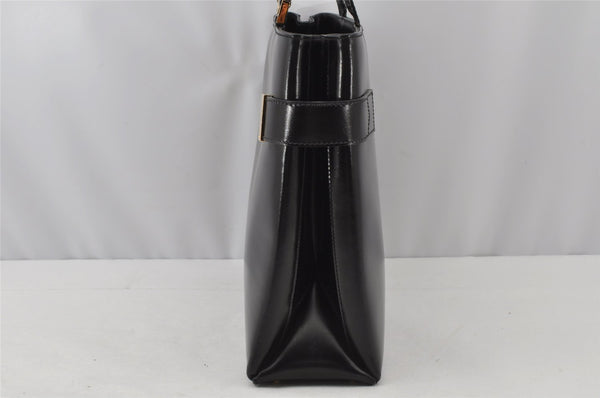 Authentic GUCCI Vintage Shoulder Bag Leather Black 9861I