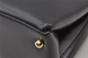 Authentic GUCCI Vintage Shoulder Bag Leather Black 9861I