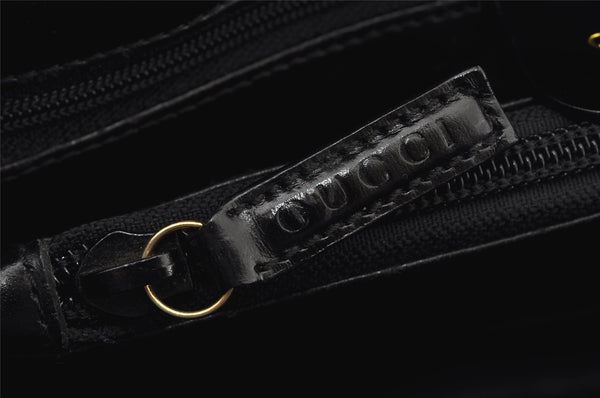 Authentic GUCCI Vintage Shoulder Bag Leather Black 9861I