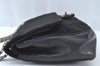 Authentic CHANEL Cotton Leather Matelasse Chain Shoulder Bag Black CC 9862H