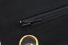 Authentic CHANEL Cotton Leather Matelasse Chain Shoulder Bag Black CC 9862H