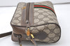 Authentic GUCCI Web Sherry Line Shoulder Bag GG PVC Leather Brown Junk 9862I