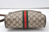 Authentic GUCCI Web Sherry Line Shoulder Bag GG PVC Leather Brown Junk 9862I