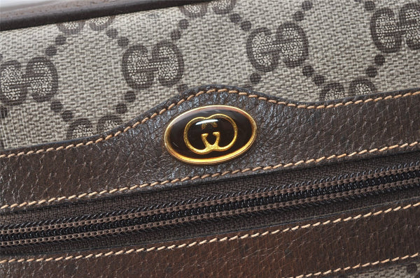 Authentic GUCCI Web Sherry Line Shoulder Bag GG PVC Leather Brown Junk 9862I