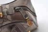 Authentic GUCCI Web Sherry Line Shoulder Bag GG PVC Leather Brown Junk 9862I