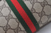 Authentic GUCCI Web Sherry Line Shoulder Bag GG PVC Leather Brown Junk 9862I