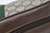 Authentic GUCCI Web Sherry Line Shoulder Bag GG PVC Leather Brown Junk 9862I