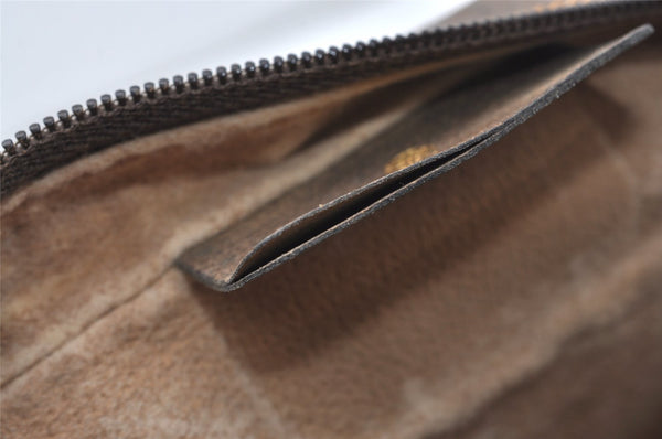 Authentic GUCCI Web Sherry Line Shoulder Bag GG PVC Leather Brown Junk 9862I