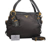 Authentic PRADA TESSUTO NAPPA Nylon Leather 2Way Tote Bag BR4290 Gray 9862J