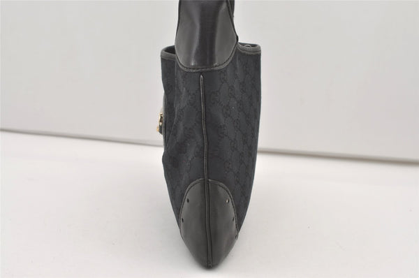 Authentic GUCCI Vintage Shoulder Hand Bag GG Canvas Leather 145778 Black 9864I