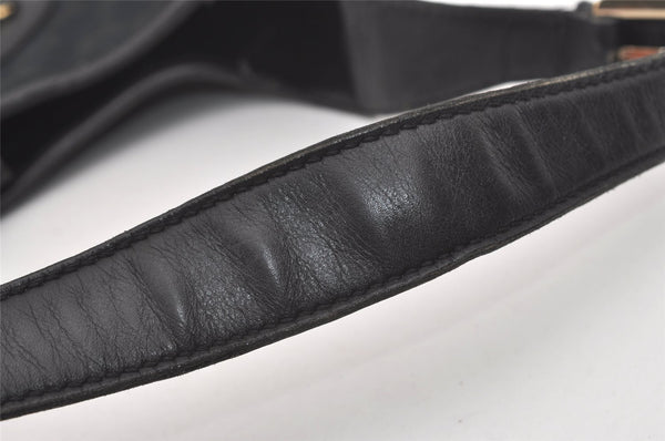 Authentic GUCCI Vintage Shoulder Hand Bag GG Canvas Leather 145778 Black 9864I