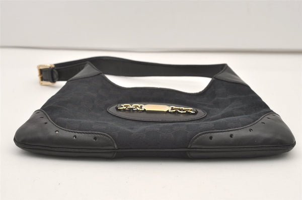 Authentic GUCCI Vintage Shoulder Hand Bag GG Canvas Leather 145778 Black 9864I