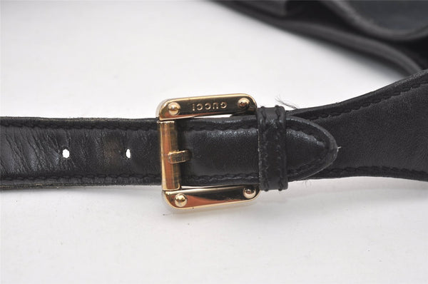 Authentic GUCCI Vintage Shoulder Hand Bag GG Canvas Leather 145778 Black 9864I
