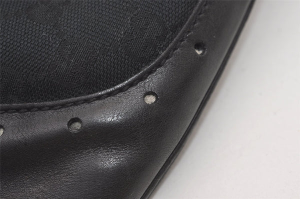 Authentic GUCCI Vintage Shoulder Hand Bag GG Canvas Leather 145778 Black 9864I