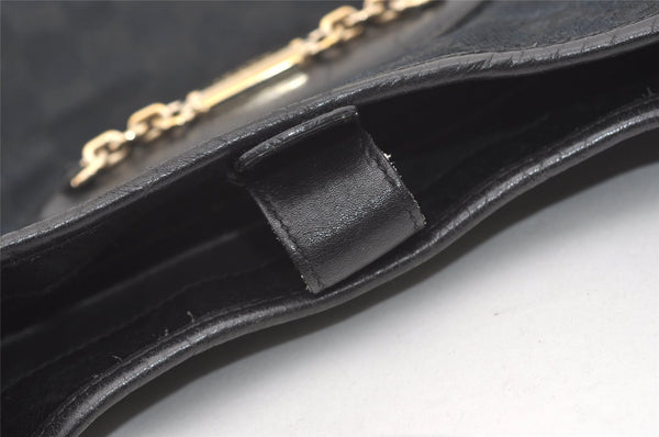 Authentic GUCCI Vintage Shoulder Hand Bag GG Canvas Leather 145778 Black 9864I