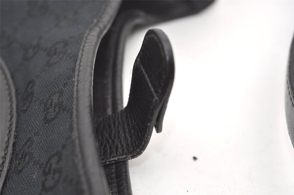 Authentic GUCCI Vintage Shoulder Hand Bag GG Canvas Leather 145778 Black 9864I