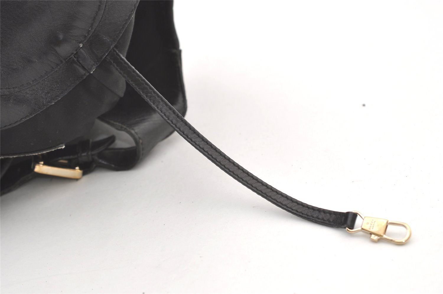 Authentic GUCCI Vintage Shoulder Hand Bag GG Canvas Leather 145778 Black 9864I