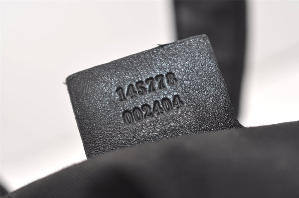 Authentic GUCCI Vintage Shoulder Hand Bag GG Canvas Leather 145778 Black 9864I