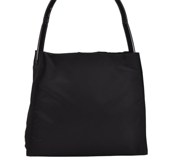 Authentic PRADA Nylon Tessuto Plastic Shoulder Hand Bag Purse Black 9865J