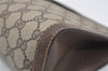 Authentic GUCCI Web Sherry Line Clutch Hand Bag Purse GG PVC Leather Brown 9866I