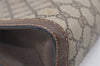 Authentic GUCCI Web Sherry Line Clutch Hand Bag Purse GG PVC Leather Brown 9866I