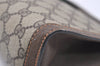 Authentic GUCCI Web Sherry Line Clutch Hand Bag Purse GG PVC Leather Brown 9866I