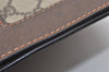 Authentic GUCCI Web Sherry Line Clutch Hand Bag Purse GG PVC Leather Brown 9866I