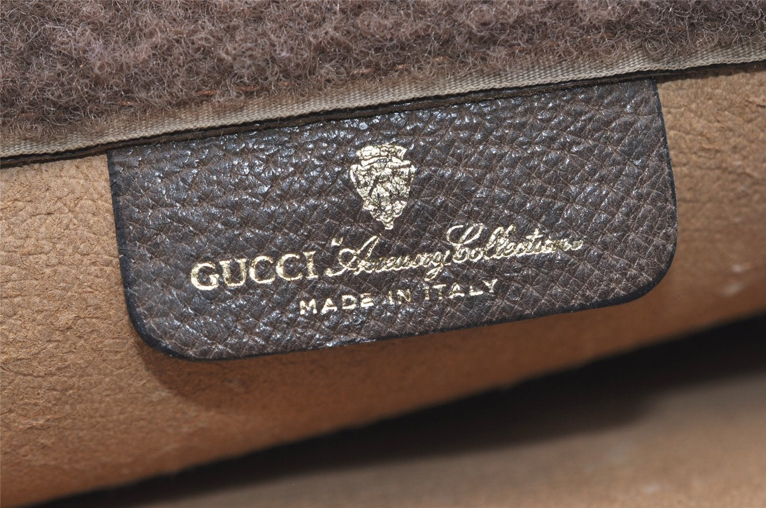 Authentic GUCCI Web Sherry Line Clutch Hand Bag Purse GG PVC Leather Brown 9866I