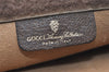 Authentic GUCCI Web Sherry Line Clutch Hand Bag Purse GG PVC Leather Brown 9866I