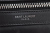 Authentic SAINT LAURENT Vintage City Backpack Leather Canvas Black 9866J