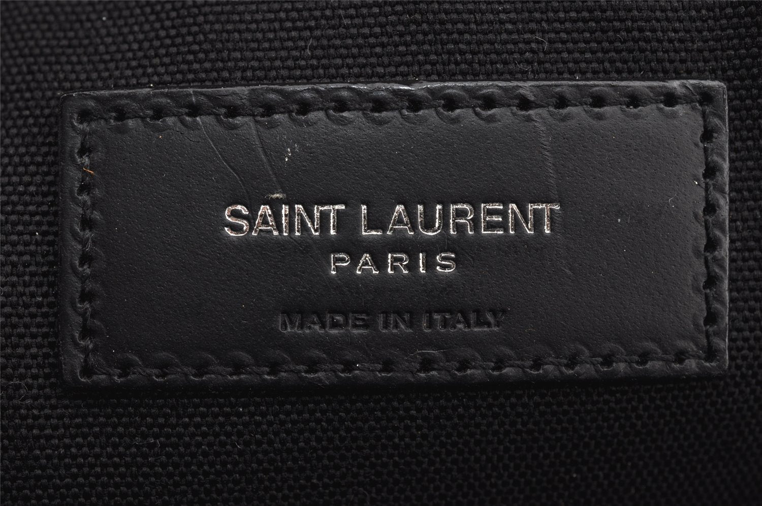 Authentic SAINT LAURENT Vintage City Backpack Leather Canvas Black 9866J