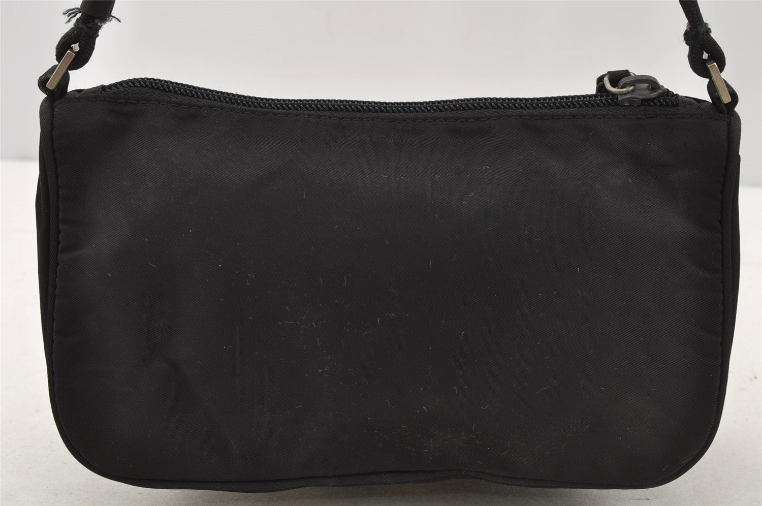 Authentic PRADA Vintage Nylon Tessuto Hand Bag Pouch Purse Black 9867I
