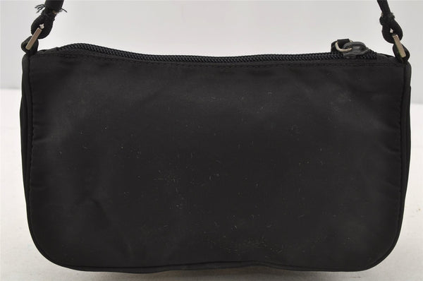 Authentic PRADA Vintage Nylon Tessuto Hand Bag Pouch Purse Black 9867I