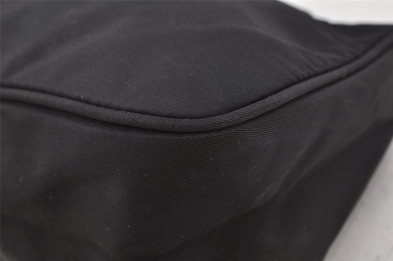 Authentic PRADA Vintage Nylon Tessuto Hand Bag Pouch Purse Black 9867I
