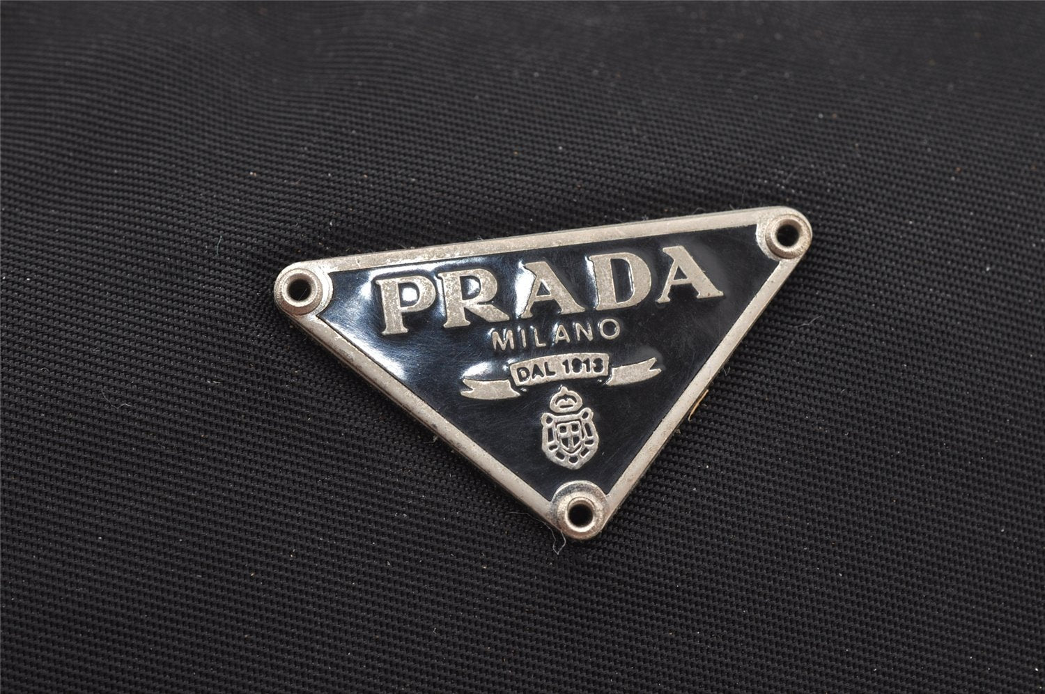 Authentic PRADA Vintage Nylon Tessuto Hand Bag Pouch Purse Black 9867I