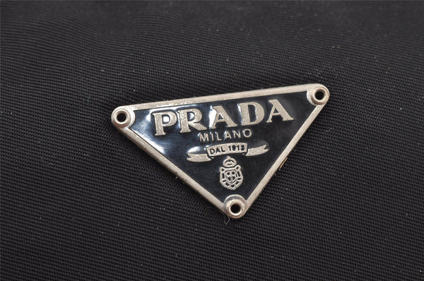 Authentic PRADA Vintage Nylon Tessuto Hand Bag Pouch Purse Black 9867I