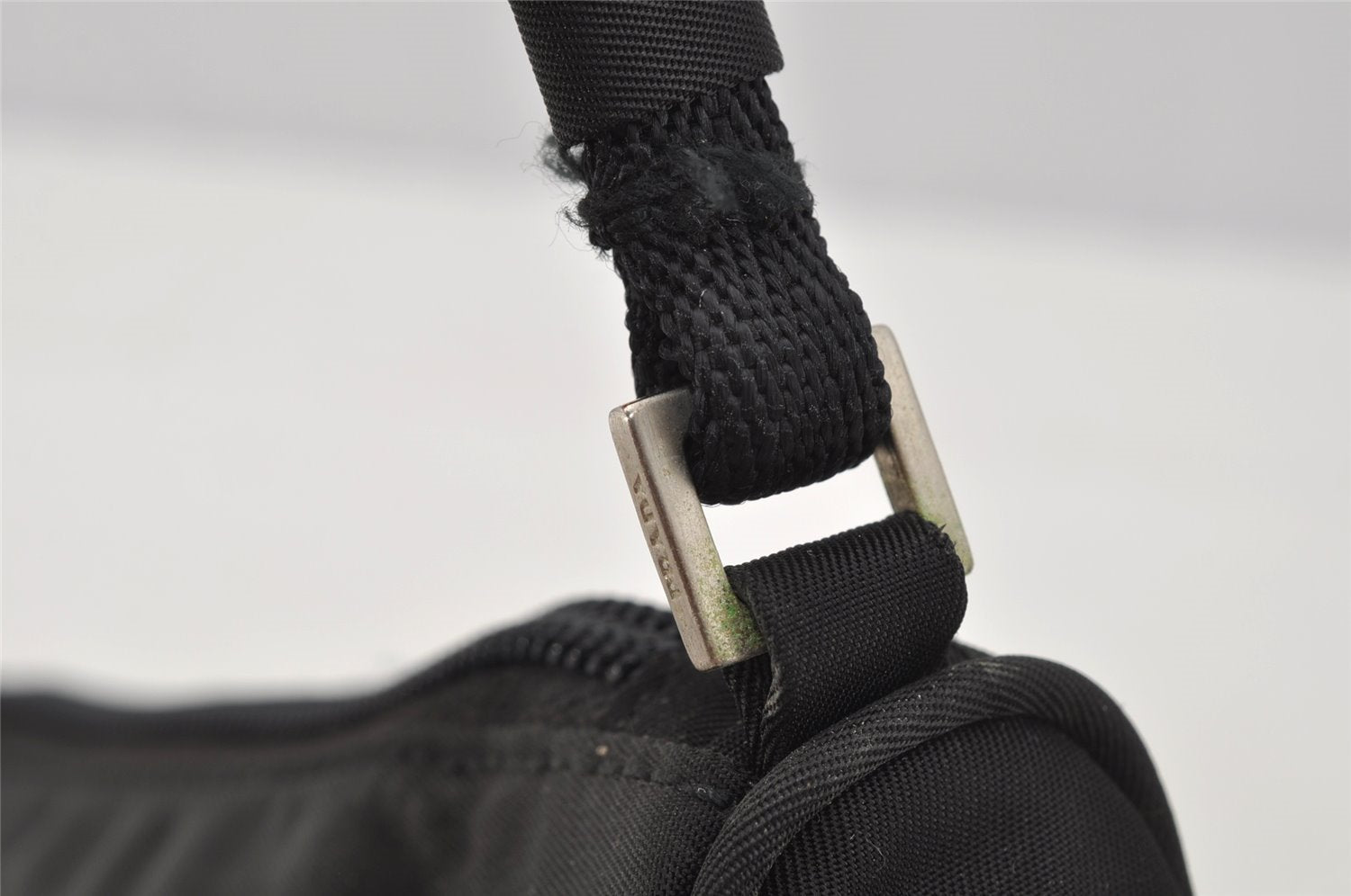 Authentic PRADA Vintage Nylon Tessuto Hand Bag Pouch Purse Black 9867I