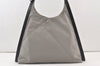 Authentic Salvatore Ferragamo Nylon Leather Shoulder Hand Bag Purse Gray 9867J