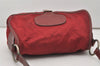 Authentic PRADA Vintage Nylon Tessuto Leather Shoulder Bag Bordeaux Red 9868I