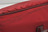 Authentic PRADA Vintage Nylon Tessuto Leather Shoulder Bag Bordeaux Red 9868I