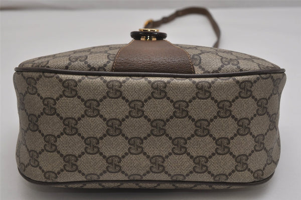 Auth GUCCI Web Sherry Line Shoulder Cross Bag GG PVC Leather Brown Junk 9869J