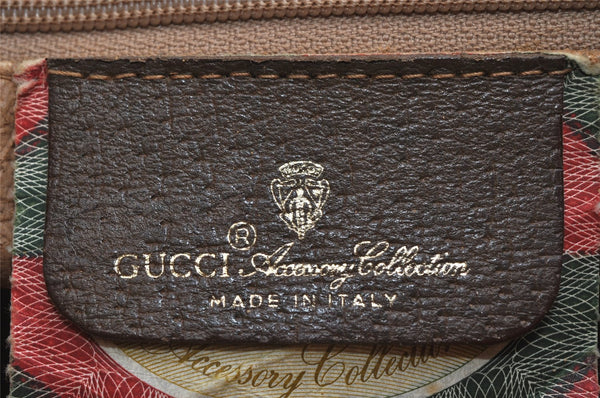 Auth GUCCI Web Sherry Line Shoulder Cross Bag GG PVC Leather Brown Junk 9869J
