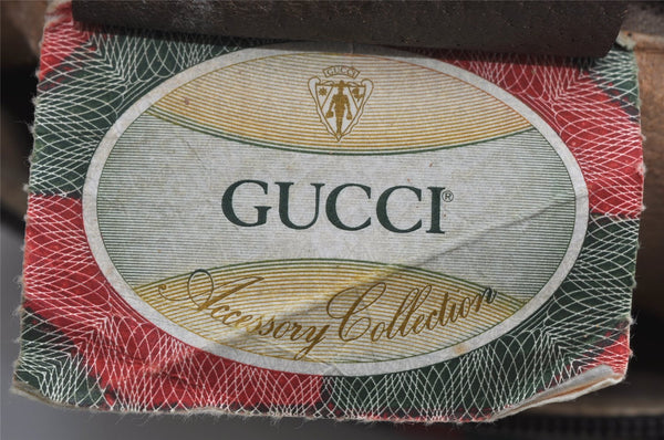 Auth GUCCI Web Sherry Line Shoulder Cross Bag GG PVC Leather Brown Junk 9869J